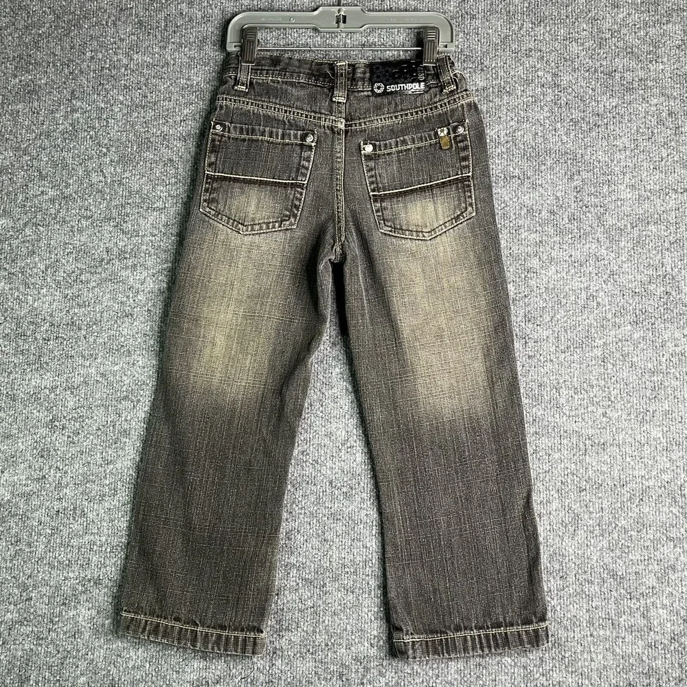 Vintage Y2K Southpole Jeans Boys 6 Black Wash Grunge Hip Hop Skate‎